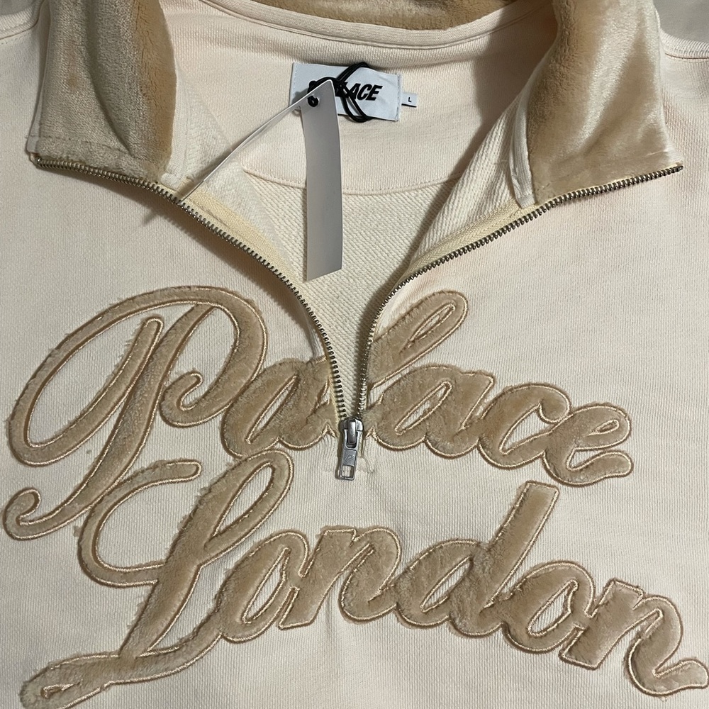 Palace Velour 1/4 Zip Jacket Ecru